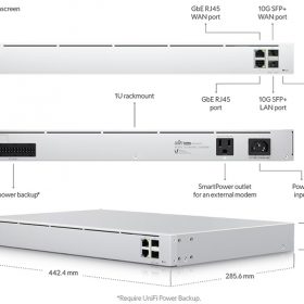 UXG Pro | UniFi Next-Generation Gateway Pro, Router chịu tải 1000user, 2 Cổng WAN/LAN 1G, 2 cổng SFP+ 10G