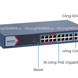 Hikvision DS-3E1318P-EI/M | Switch 16 x PoE Gigabit 150W, 1 × Gigabit combo,1 × Gigabit RJ45 port