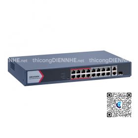 Hikvision DS-3E1318P-EI/M | Switch 16 x PoE Gigabit 150W, 1 × Gigabit combo,1 × Gigabit RJ45 port