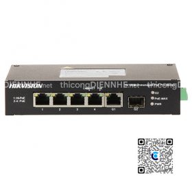 Hikvision DS-3T0306HP-E/HS | Switch 4 x PoE Gigabit 60W, 1 × RJ45 Gigabit, 1 × Gigabit fiber optical port