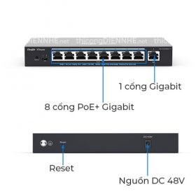 RG-ES209GC-P | Switch Rujie Reyee 8 Cổng PoE+1000Mbps, 1 cổng 1000Mbps, tổng công suất 120W