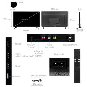 L55M8-P2SEA | Google TV Xiaomi A 55-inch độ phân giải 4K, âm vòm Dolby Audio
