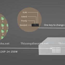 TEF1126P-24-250W | Switch PoE Tenda 24 cổng PoE Megabit Và 2GE Hoặc 1SFP