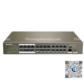 TEF1126P-24-250W | Switch PoE Tenda 24 cổng PoE Megabit Và 2GE Hoặc 1SFP