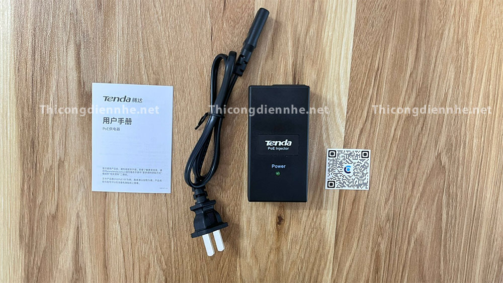 Adapter PoE Tenda PoE15F AF Cổng 100Mbps 48V cho WiFi